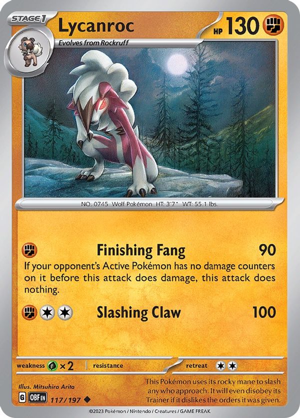 Lycanroc 117/197 - Uncommon - Reverse Holo-Kantocards