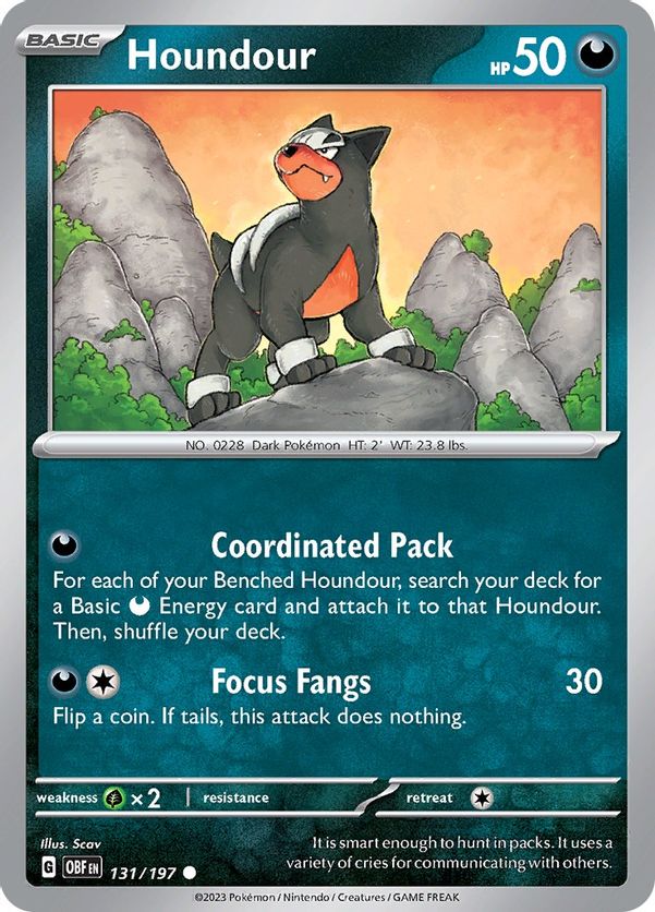 Houndour - 131/197 131/197 - Common - Reverse Holo-Kantocards