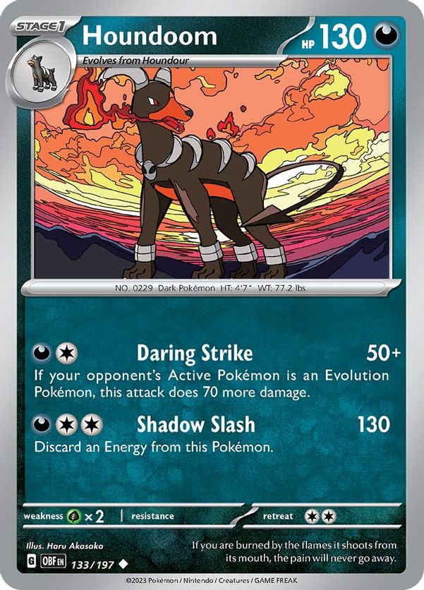 Houndoom 133/197 - Uncommon - Reverse Holo-Kantocards