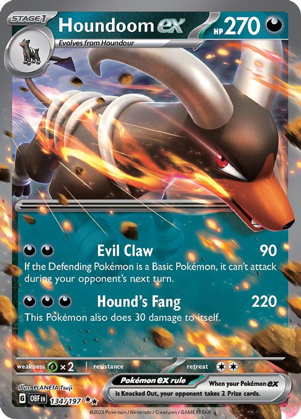 Houndoom ex 134/197 - Double Rare-Kantocards