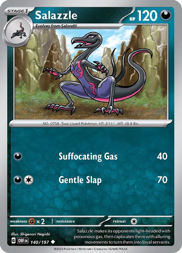 Salazzle 140/197 - Uncommon - Reverse Holo-Kantocards