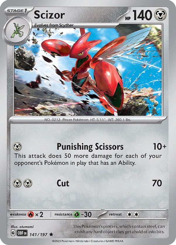 Scizor 141/197 - Rare Holo-Kantocards