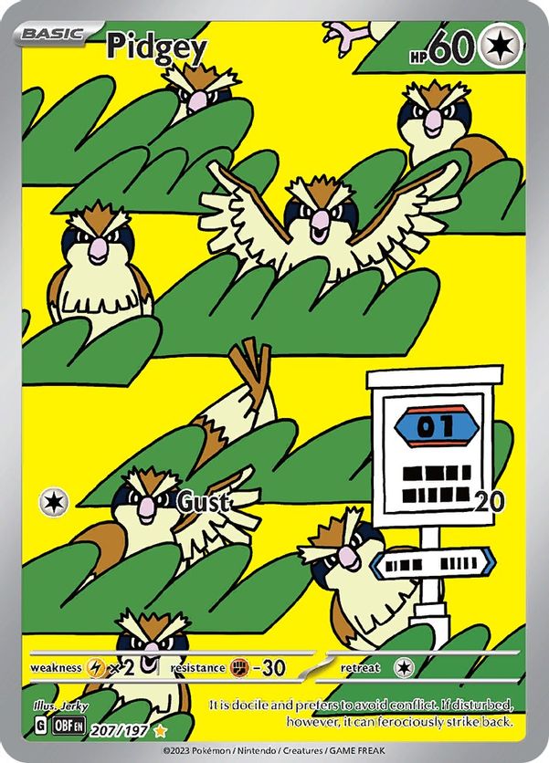 Pidgey - 207/197 - Illustration Rare-Kantocards