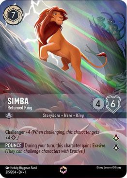 Simba - Returned King (Alternate Art) - 215/204 - Enchanted-Kantocards