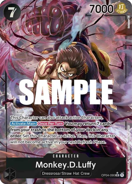 Monkey.D.Luffy (090) (Alternate Art) - Super Rare - OP04-090-Kantocards