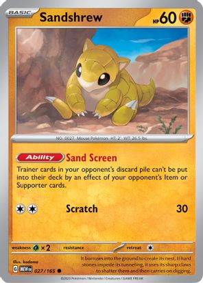 Sandshrew 027/165 - Common-Kantocards