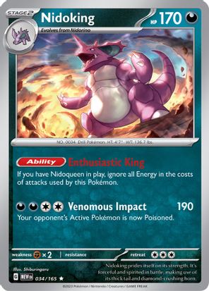 Nidoking 034/165 - Rare - Holo-Kantocards