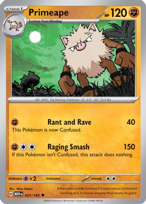 Primeape 057/165 - Uncommon-Kantocards