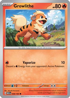 Growlithe 058/165 - Common-Kantocards