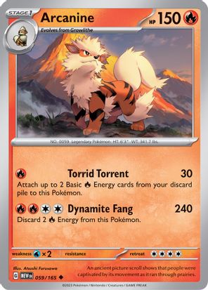 Arcanine 059/165 - Uncommon-Kantocards