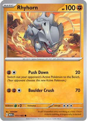 Rhyhorn 111/165 - Common-Kantocards