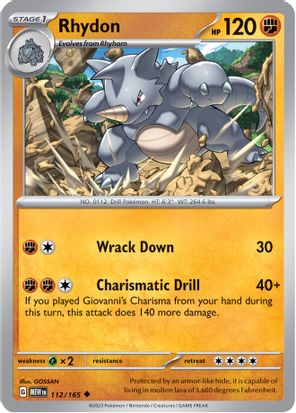 Rhydon 112/165 - Uncommon-Kantocards