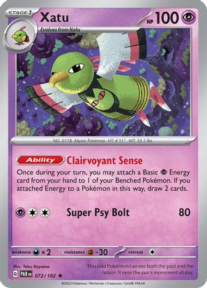 Xatu 072/182 - Rare - Reverse Holo-Kantocards