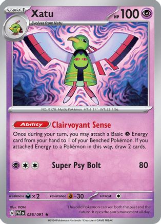 Xatu 026/091 - Rare - Reverse Holo-Kantocards