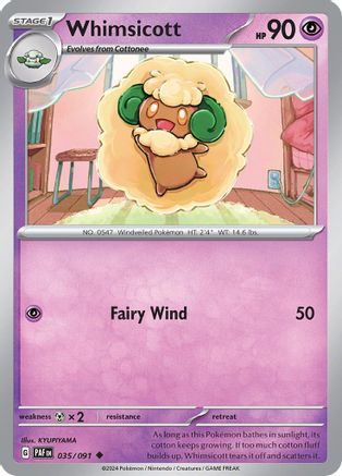 Whimsicott 035/091 - Uncommon - Reverse Holo-Kantocards