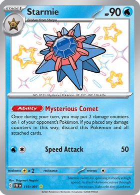 Starmie 119/091 - Shiny Rare-Kantocards