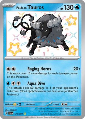 Paldean Tauros 120/091 - Shiny Rare-Kantocards