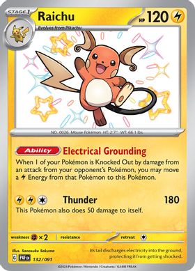Raichu 132/091 - Shiny Rare-Kantocards