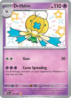 Drifblim 156/091 - Shiny Rare-Kantocards