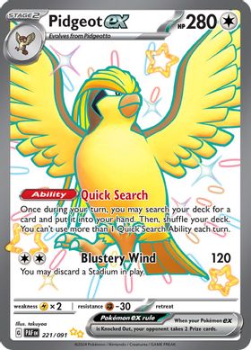 Pidgeot ex 221/091 - Shiny Ultra Rare-Kantocards