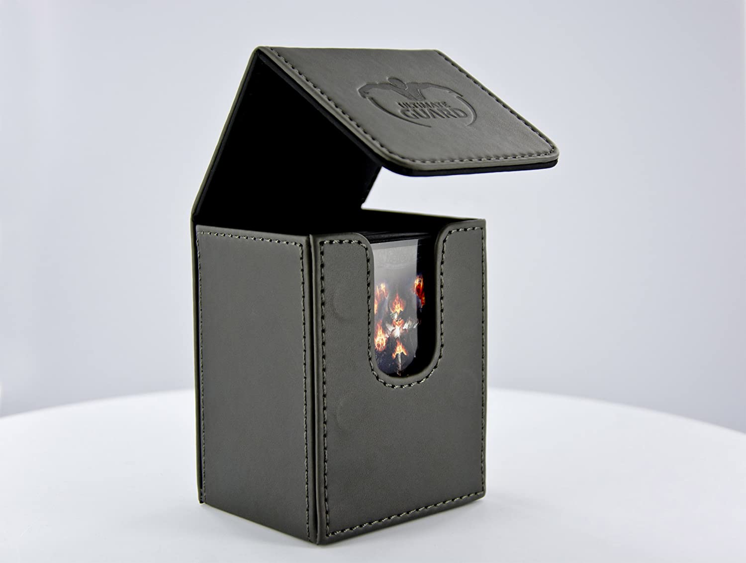 Flip Deck Case 80+ Leatherette Black-Kantocards