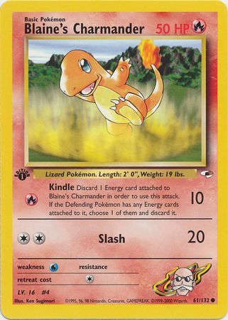 Blaine's Charmander 61/132 - 1ST EDITION-Kantocards