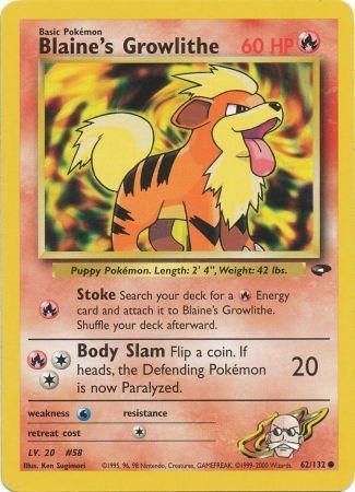 Blaine's Growlithe 62/132-Kantocards