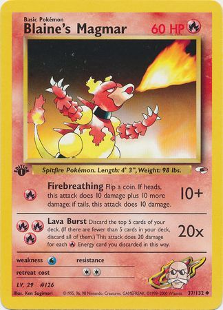 Blaine's Magmar 37/132 - 1ST EDITION-Kantocards