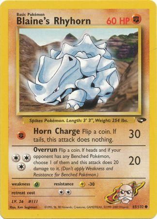 Blaine's Rhyhorn 65/132-Kantocards