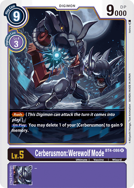 Cerberusmon: Werewolf Mode BT4-086-Kantocards