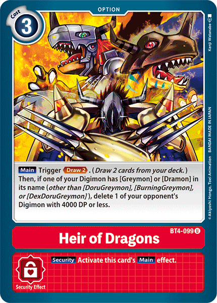 Heir of Dragons BT4-099-Kantocards