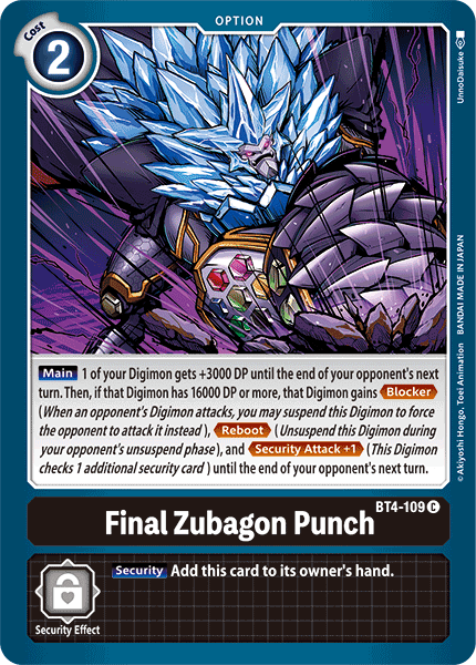 Final Zubagon Punch BT4-109-Kantocards