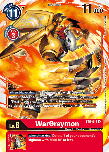 WarGreymon BT5-016-Kantocards