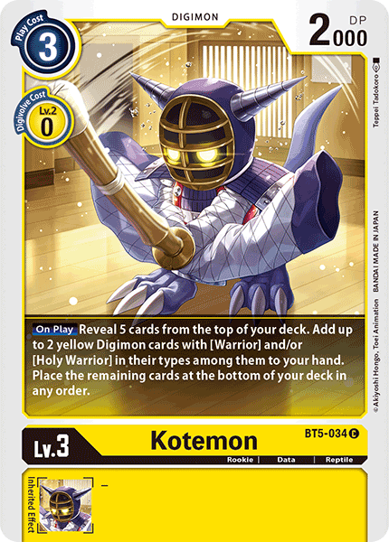 Kotemon BT5-034-Kantocards
