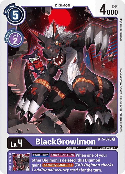 BlackGrowlmon BT5-076-Kantocards