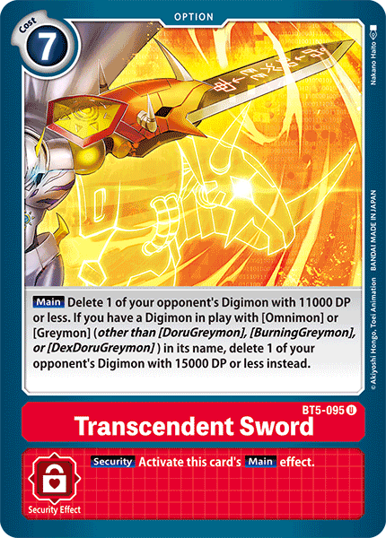 Trascendent Sword BT5-095-Kantocards