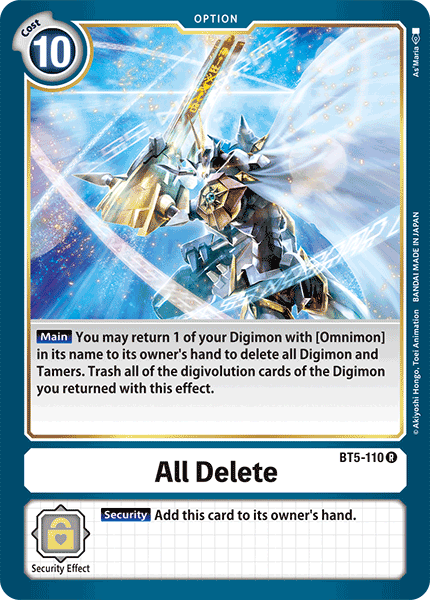 All Delete BT5-110-Kantocards
