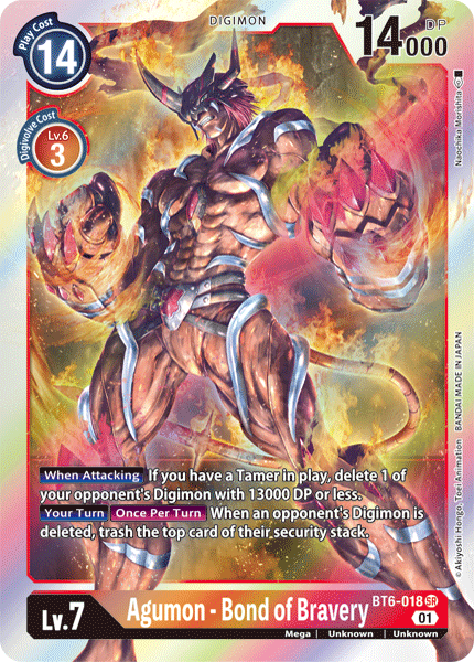 Agumon - Bond of Bravery BT6-018-Kantocards