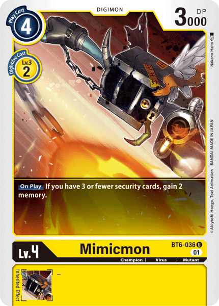 Mimicmon BT6-036-Kantocards