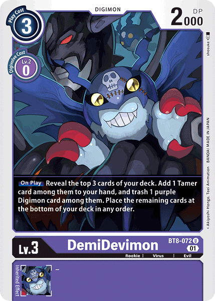 DemiDevimon BT8-072-Kantocards