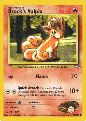 Brock's Vulpix 73/132-Kantocards
