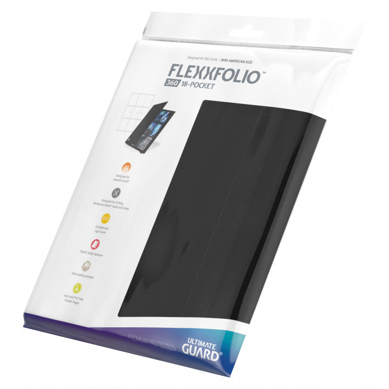 Flexxfolio 360 Carpeta 18 Espacios Mini American Negra (No es para cartas tamaño Estandar, puede servir para coleccionar monedas)-Kantocards