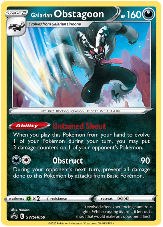 Galarian Obstagoon SWSH059 - Holo-Kantocards