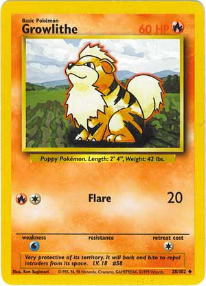 Growlithe 28/102-Kantocards