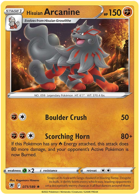 Hisuian Arcanine 071/189-Kantocards