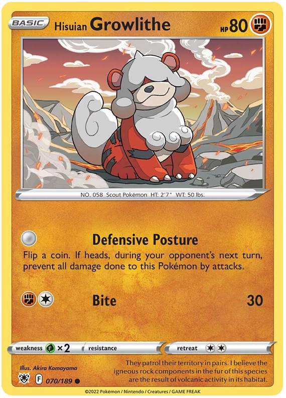 Hisuian Growlithe 070/189-Kantocards