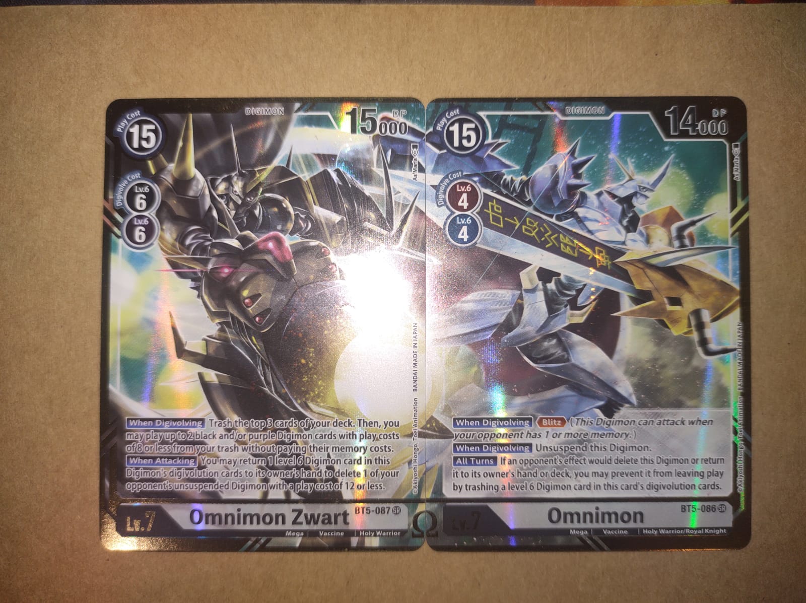 Omnimon Zwart BT5-087 / Omnimon BT5-086 (As'Maria)-Kantocards