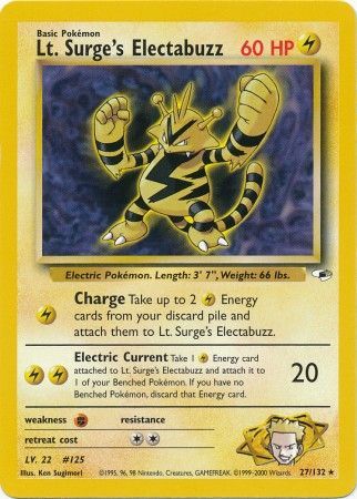 Lt. Surge's Electabuzz 27/132-Kantocards
