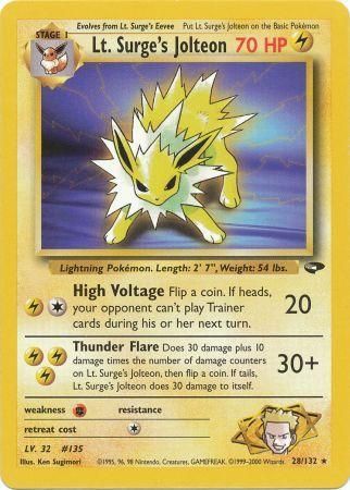 Lt. Surge's Jolteon 28/132-Kantocards