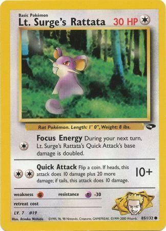Lt. Surge's Rattata 85/132-Kantocards